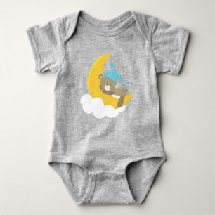 Sleeping Bear, Little Bear, Bear On The Moon Baby Bodysuit