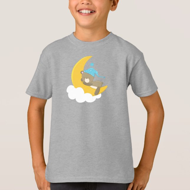 Sleeping Bear, Little Bear, Bear On The Moon T-Shirt (Front)
