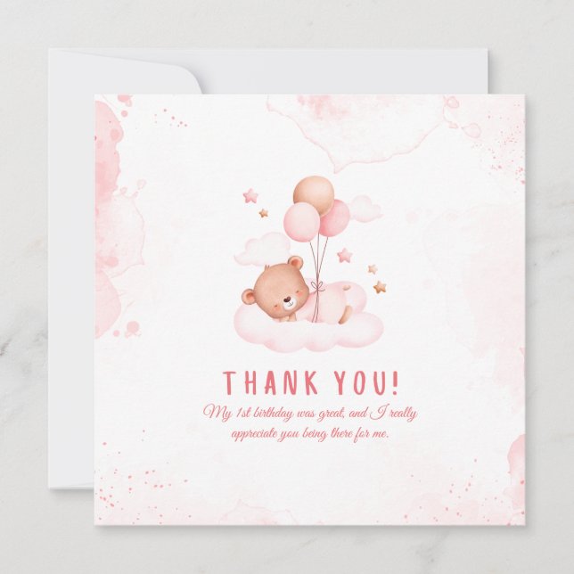 Sleeping Bear on a Cloud Thank You Card (Front)