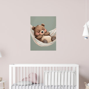 Sleeping Bear Poster – Cosy Nursery Wall Art