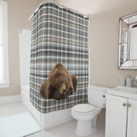 Sleeping Bear Rustic Neutral plaid Cabin Farmhouse