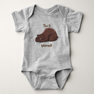 Sleeping Bear// Time To Hibernate Baby Bodysuit
