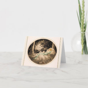 Sleeping Beauty by Louis Icart Thank You Card