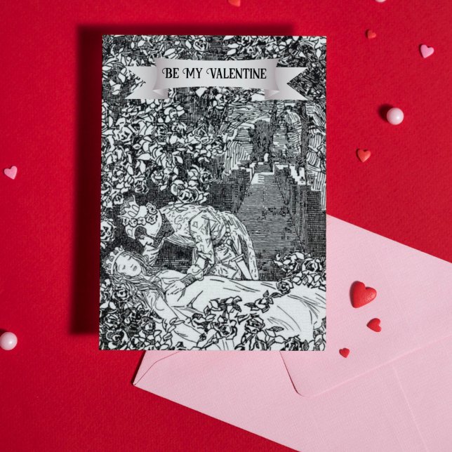 Sleeping Beauty Fairy Tale Art Valentine's Day  Card (Creator Uploaded)