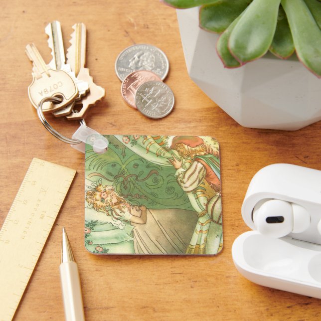 Sleeping Beauty Princess, Vintage Fairy Tale Key Ring (Desk)