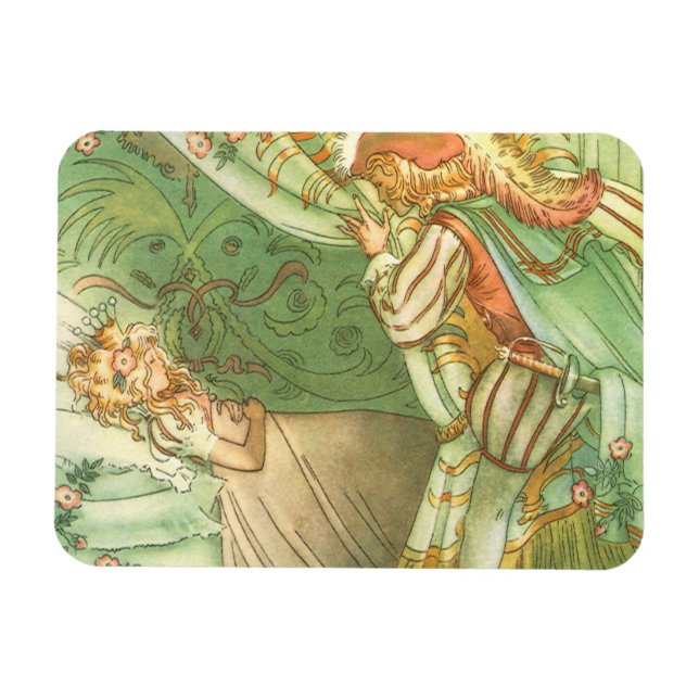 Sleeping Beauty Princess, Vintage Fairy Tale Magnet (Horizontal)