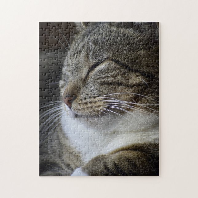 Sleeping Beauty - Tabby Cat Jigsaw Puzzle (Vertical)
