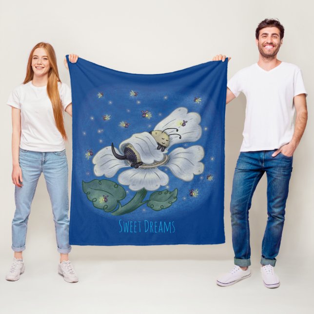 Sleeping Bee Fleece Blanket (In Situ)