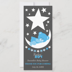 Sleeping Blue Boy Teddy Bear Thank You Favour