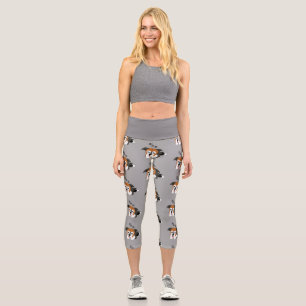 Sleeping Boxer Dog Puppy Animal Lover ZZZ Pet Capri Leggings