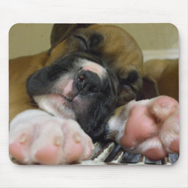 Sleeping Boxer puppy mousepad (Front)