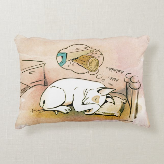 Sleeping Bull Terrier Pillow (Front)