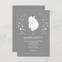 Sleeping Bunny Baby Shower Diaper Raffle Ticket