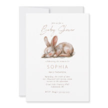 Sleeping Bunny Baby Shower Neutral Colours