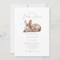 Sleeping Bunny Baby Shower Neutral Colours