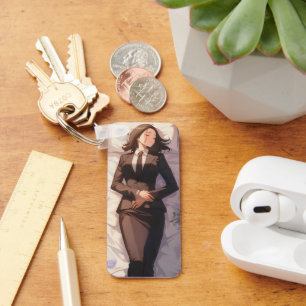 Sleeping Businesswoman Anime Key Ring