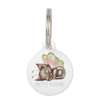 Sleeping Butterfly Kitten 1 Pet Tag