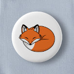 Sleeping Cartoon Fox 6 Cm Round Badge<br><div class="desc">Stylized cartoon drawing of a curled up sleeping fox.</div>