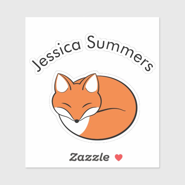 Sleeping Cartoon Fox Custom Message (Sheet)