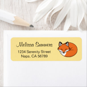 Sleeping Cartoon Fox on Yellow