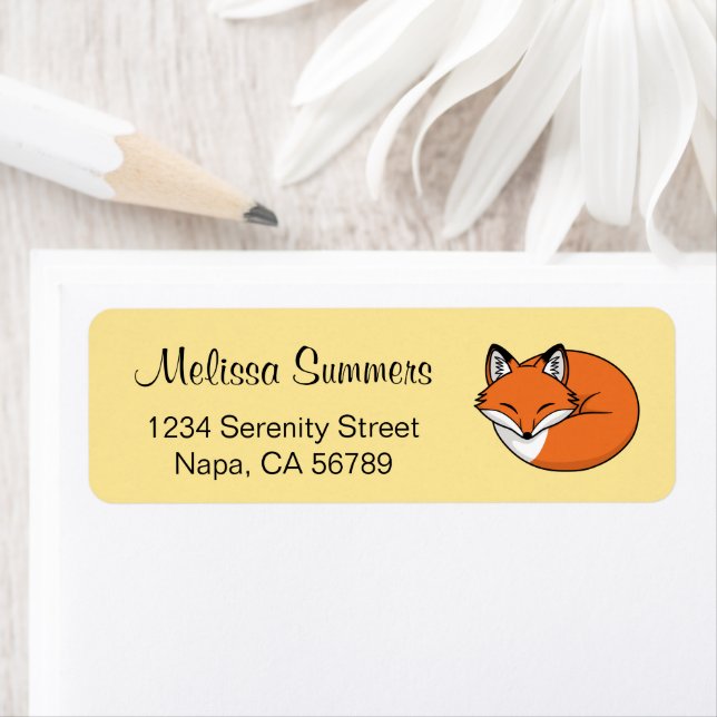 Sleeping Cartoon Fox on Yellow (Insitu)