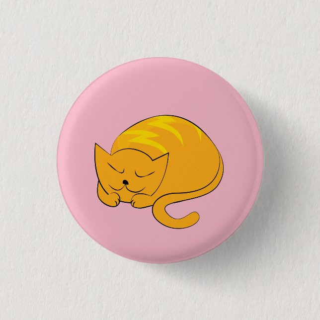Sleeping Cat 3 Cm Round Badge (Front)