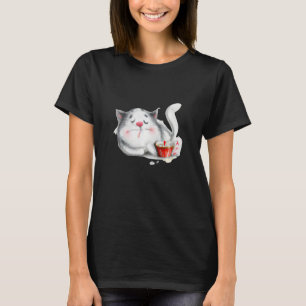 Sleeping cat artwork cute kitten T-Shirt