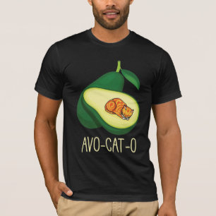 Sleeping Cat Avocado Cute Vegetable Animal Pun T-Shirt