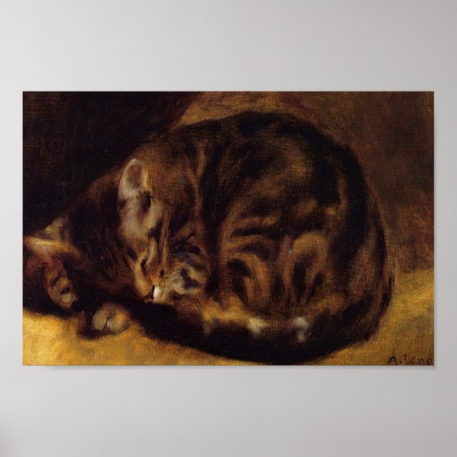 Sleeping Cat by Renoir Poster (Front)