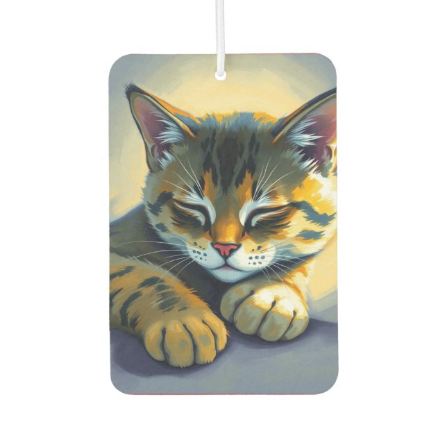 Sleeping cat car air freshener (Front)
