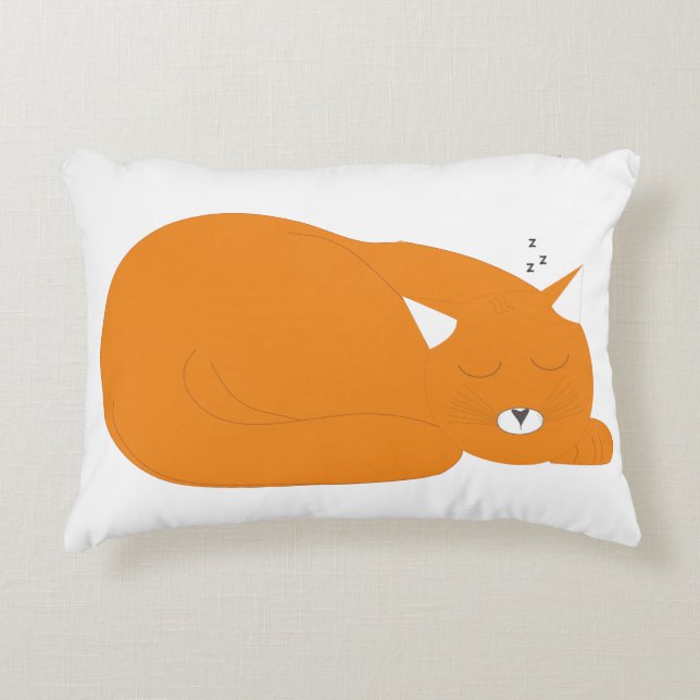 sleeping cat - cute minimalist illustration decorative cushion (Front)