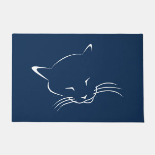 Sleeping cat doormat
