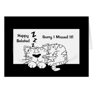 Sleeping Cat Drawing-Customisable Card