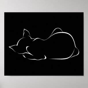 Sleeping cat. Illustration Poster