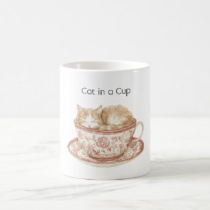 Sleeping Cat In A Cup