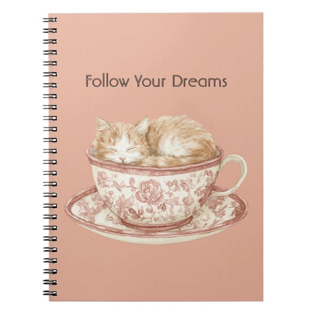 Sleeping Cat In A Cup Notebook (Front)