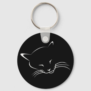 Sleeping cat key ring