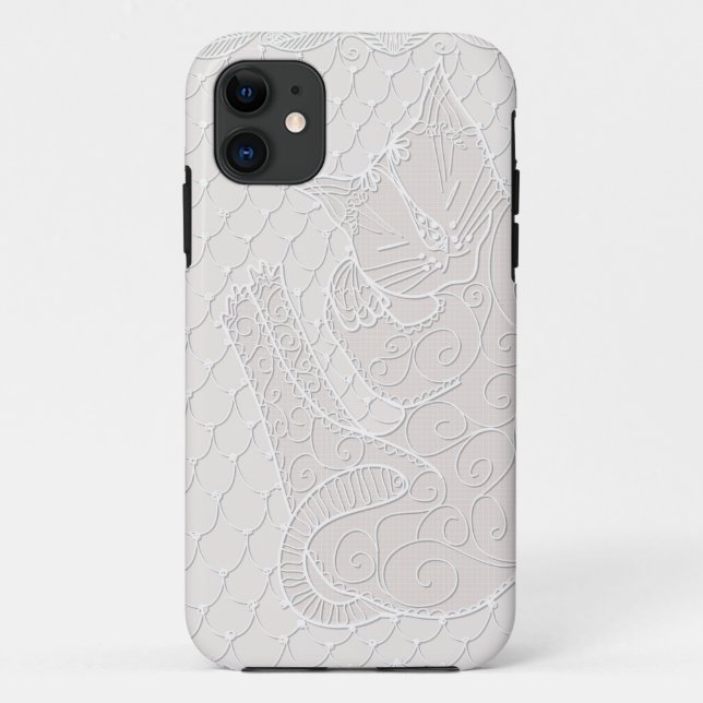 Sleeping Cat Lace Doily (oat) on phone case (Back)