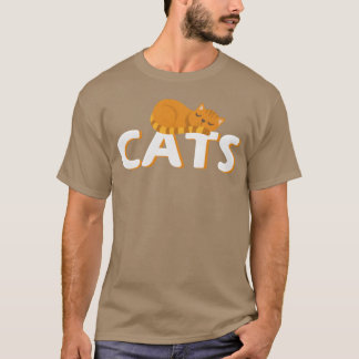 Sleeping Cat Lovely girl T-Shirt