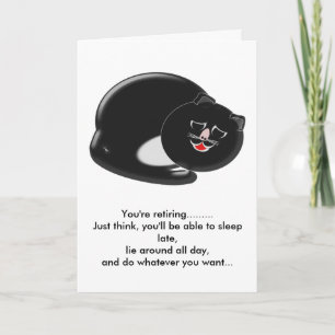 Sleeping Cat Retirement Card