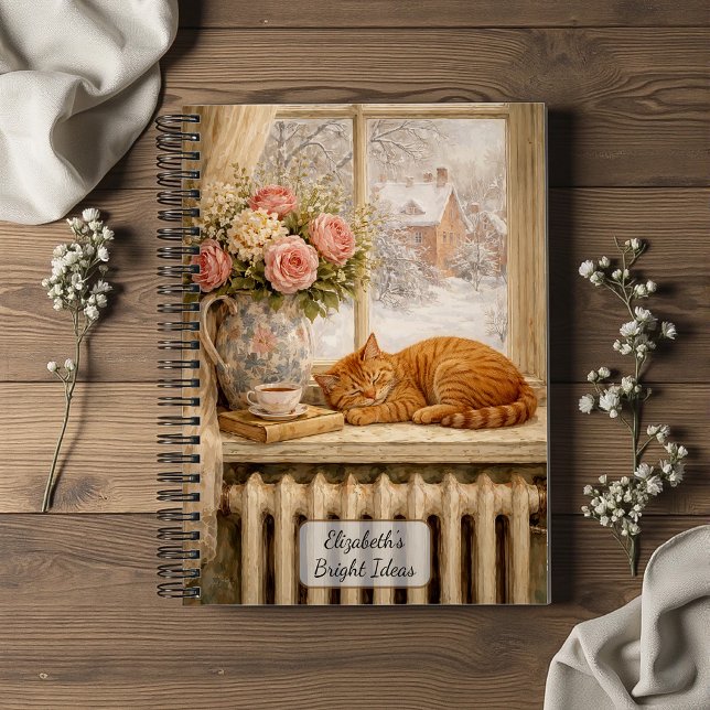 Sleeping Cat Winter Window Notebook (Creator Uploaded)