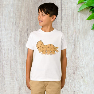 Sleeping Cat with Nursing Kittens T-Shirt