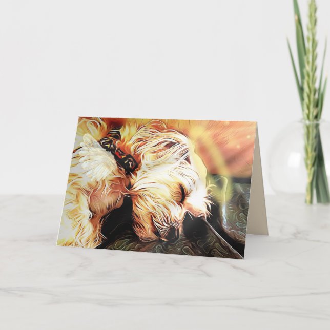 Sleeping Cherub Blank Greeting Card (Front)