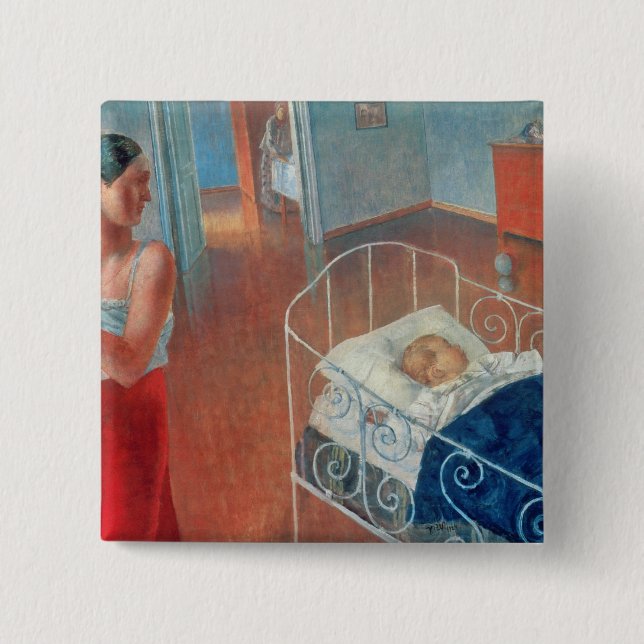 Sleeping Child, 1924 15 Cm Square Badge (Front)