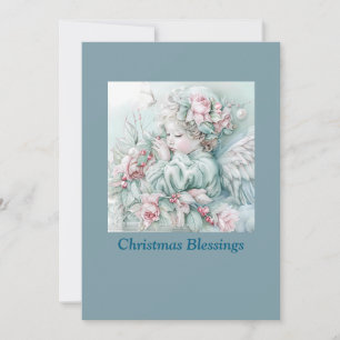 Sleeping Child Angel Christmas Blessing - Vintage Invitation