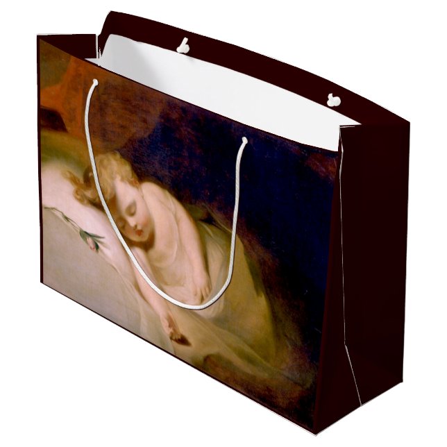 Sleeping Child (by Thomas Sully) Large Gift Bag (Back Angled)