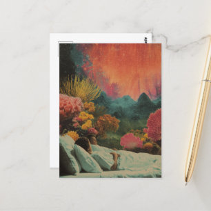 Sleeping Couple under the Sea Surreal Mixed media Postcard