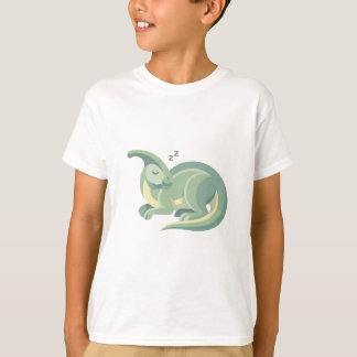 Sleeping Cute Dinosaur Illustration | Minimal Past T-Shirt