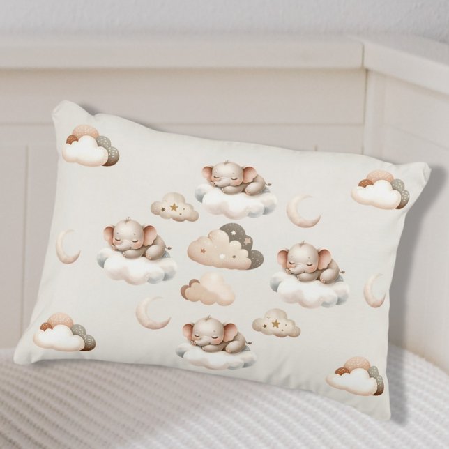 Sleeping Cute Elephant among the Clouds Baby Pillowcase (Creator Uploaded)