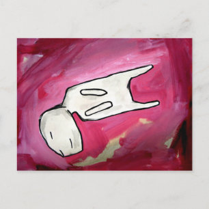 sleeping dino dog postcard